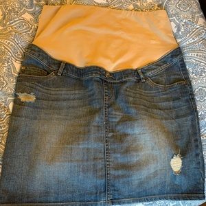 Maternity Indigo Blue Jean Skirt SZ Large
